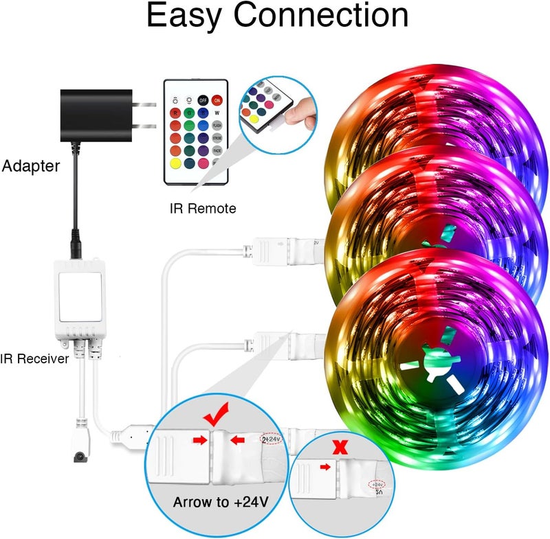 DAYBETTER LED Strip Lights 300 ft, Smart Light with App Remote Control, RGB LED Lights for Bedroom, Music Sync Color Changing for Room Home Decor Party Festival Halloween, Christmas (3 Rolls) - Image 2